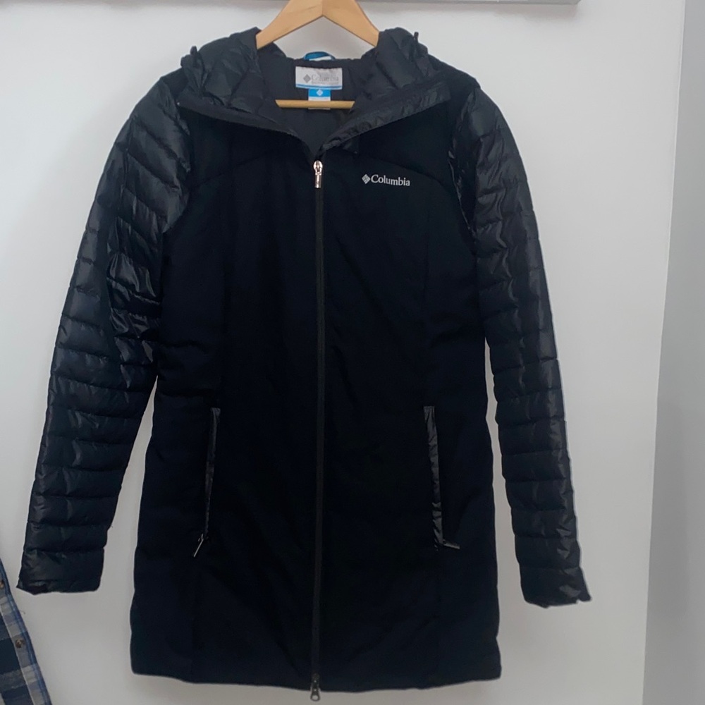 Columbia Black Quilted Hooded Coat